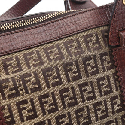 Fendi Tote Zucchino Beige Canvas Leather — view 8