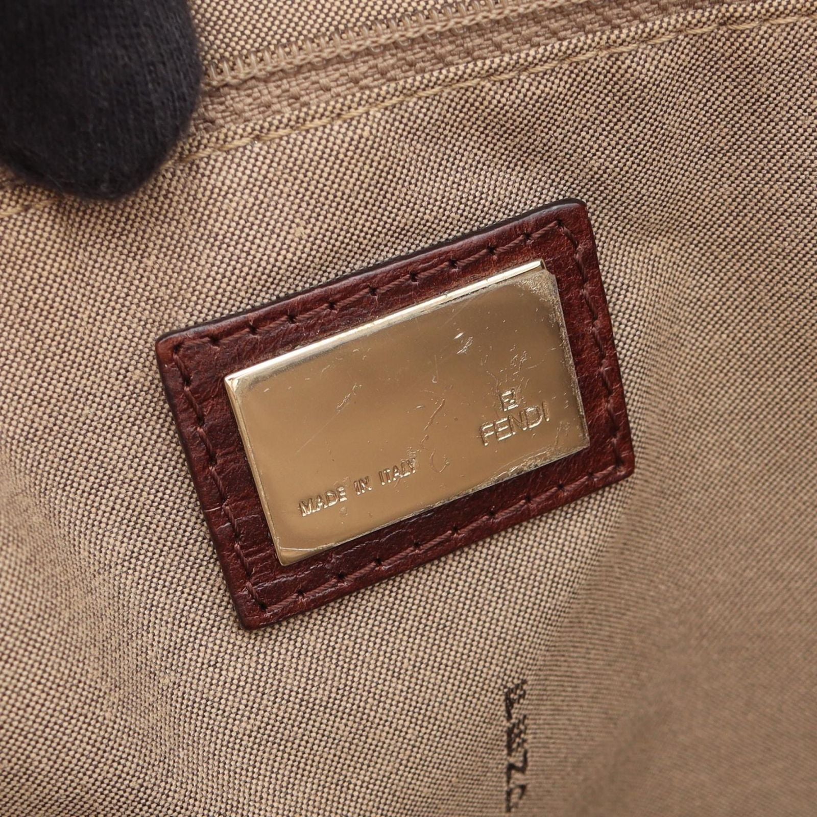 Fendi Tote Zucchino Beige Canvas Leather — view 4