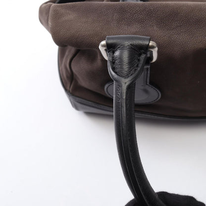 Celine Handbag Dark Brown Black Leather — view 9