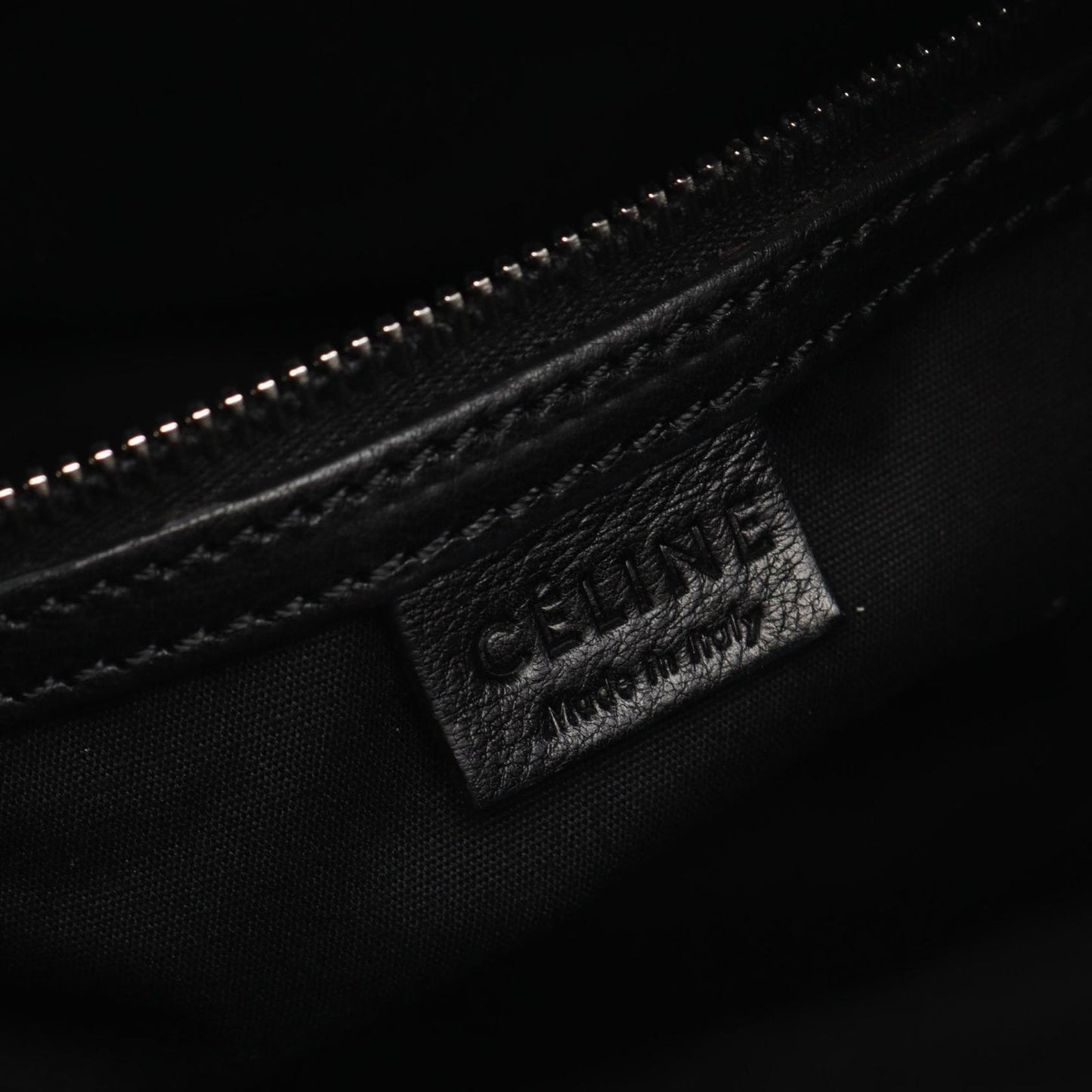 Celine Handbag Dark Brown Black Leather — view 4