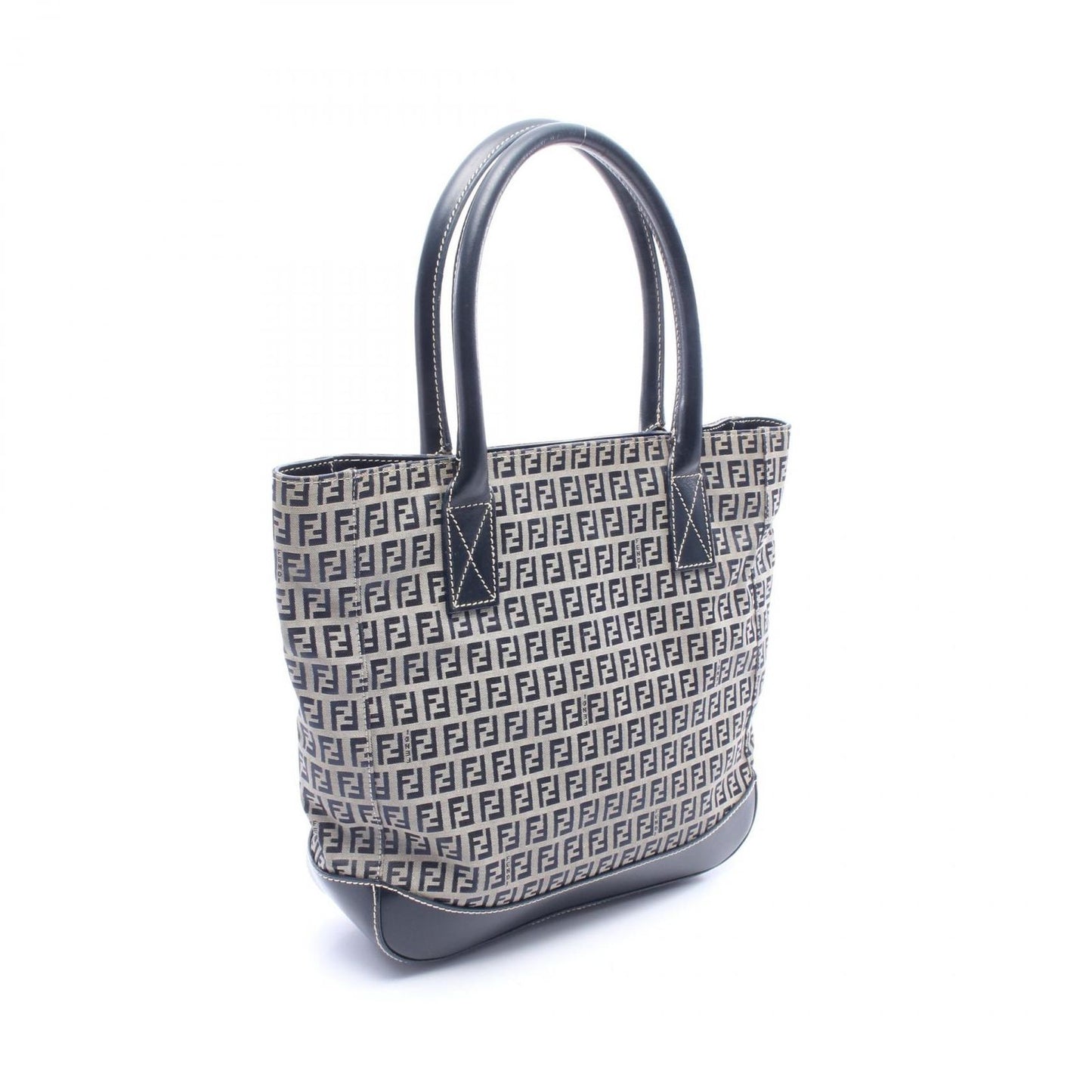 Fendi Tote Zucchino Navy Canvas Leather Zucchini — view 2