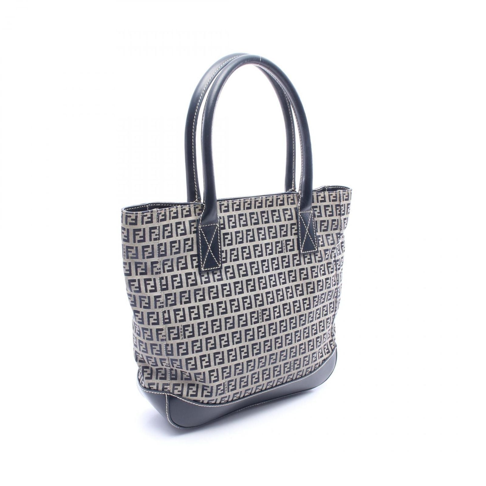 Fendi Tote Zucchino Navy Canvas Leather Zucchini — view 2