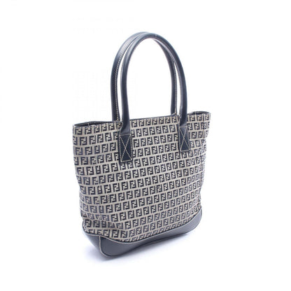 Fendi Tote Zucchino Navy Canvas Leather Zucchini — view 2