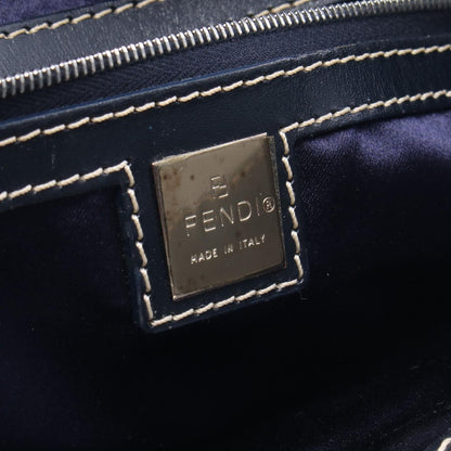 Fendi Tote Zucchino Navy Canvas Leather Zucchini — view 4