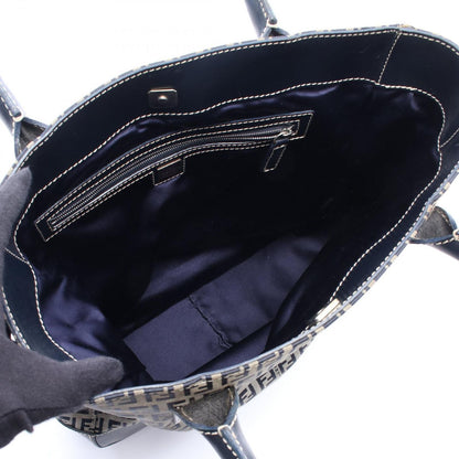 Fendi Tote Zucchino Navy Canvas Leather Zucchini — view 3