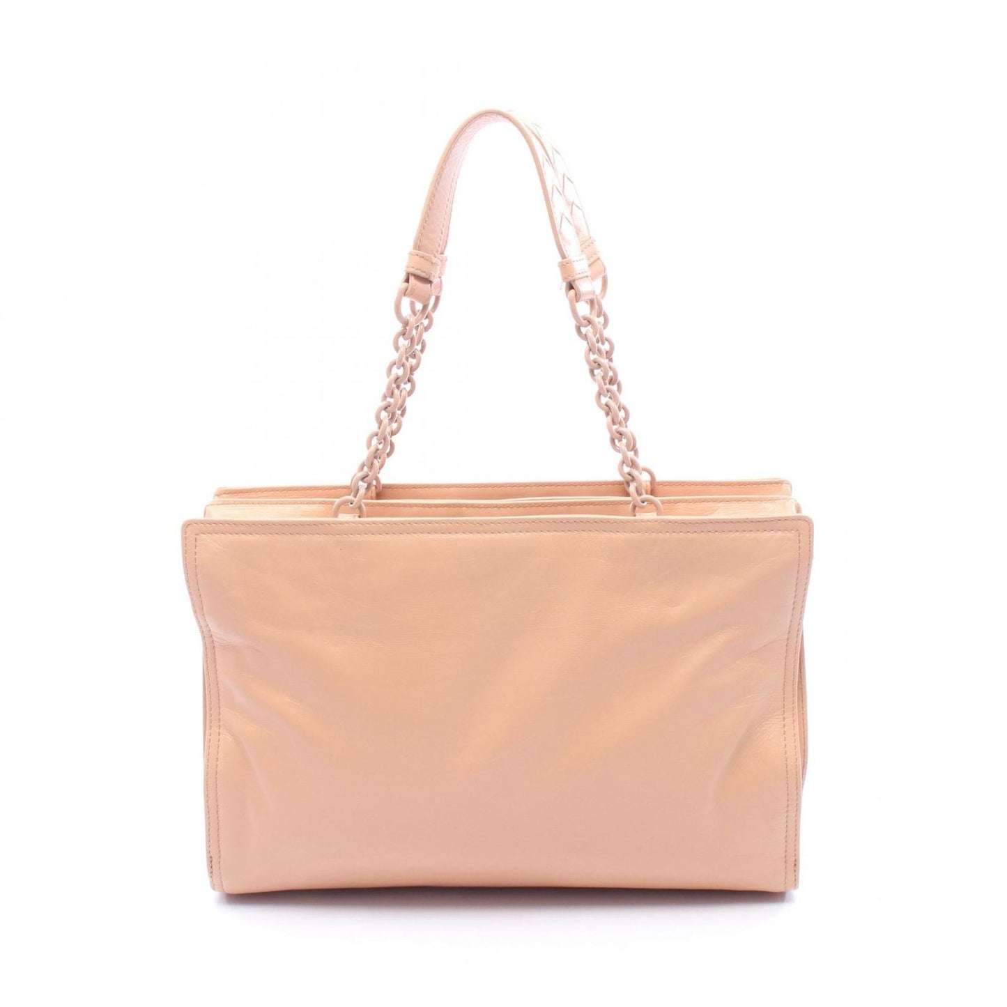 Bottega Veneta Tote Light Orange Leather Chain Shoulder