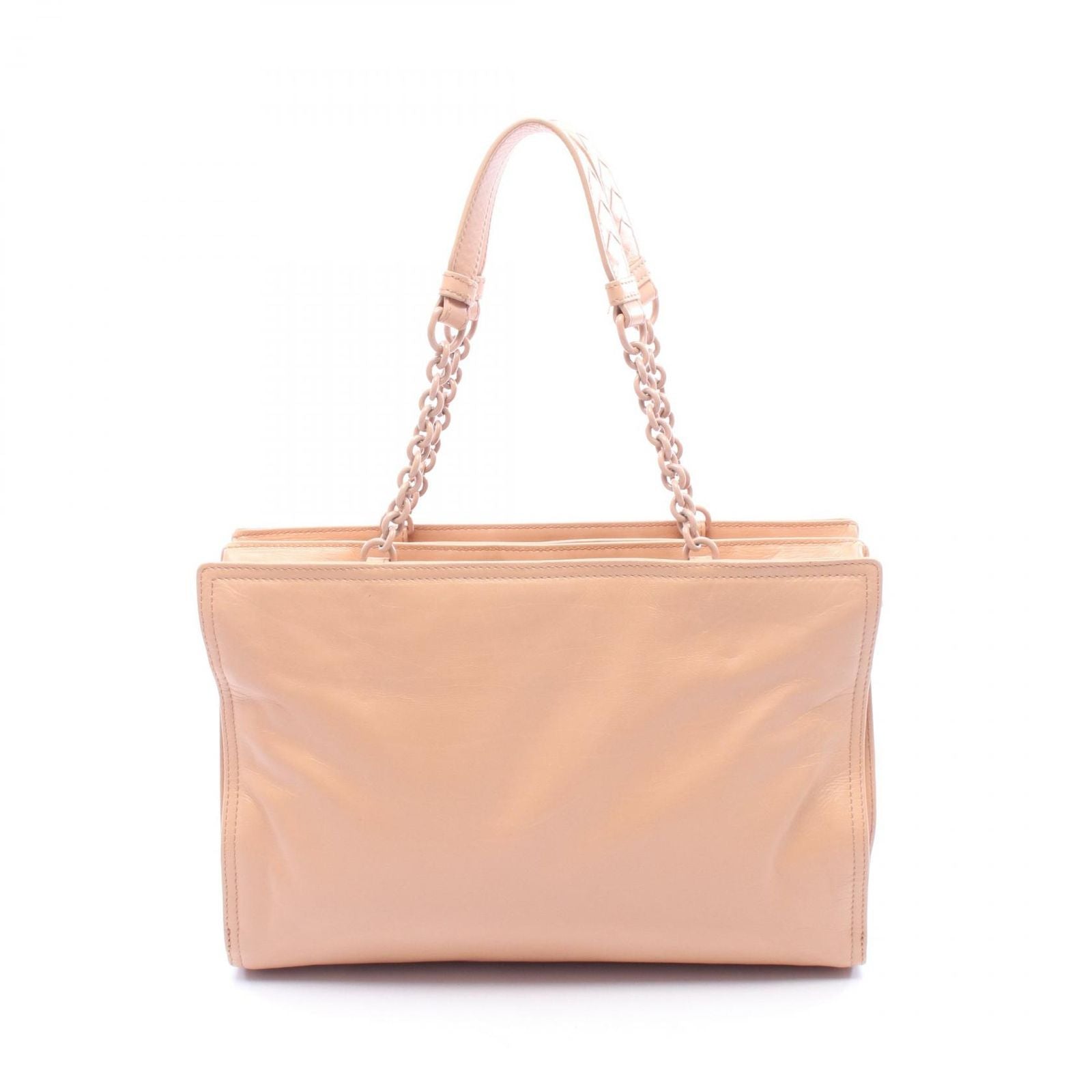 Bottega Veneta Tote Light Orange Leather Chain Shoulder