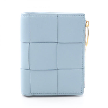 Bottega Veneta Bifold Wallet Small Cassette Maxi Intrecciato Light Blue Leather