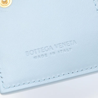 Bottega Veneta Bifold Wallet Small Cassette Maxi Intrecciato Light Blue Leather — view 5