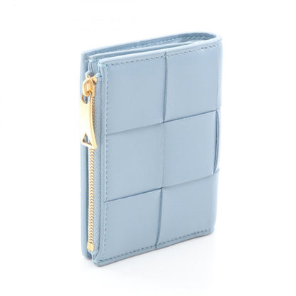 Bottega Veneta Bifold Wallet Small Cassette Maxi Intrecciato Light Blue Leather — view 2