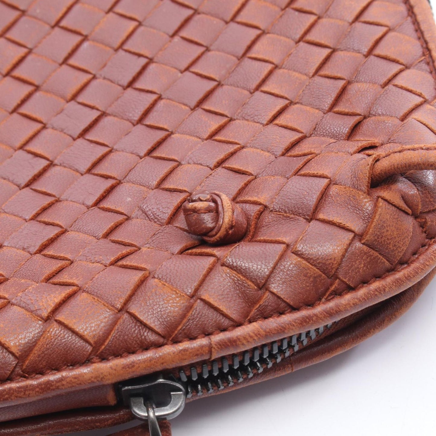Bottega Veneta Shoulder Bag Intrecciato Brown Leather — view 8
