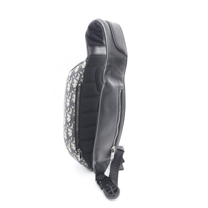Dior Waist Bag Scarab Oblique Beige Navy Canvas Leather — view 2