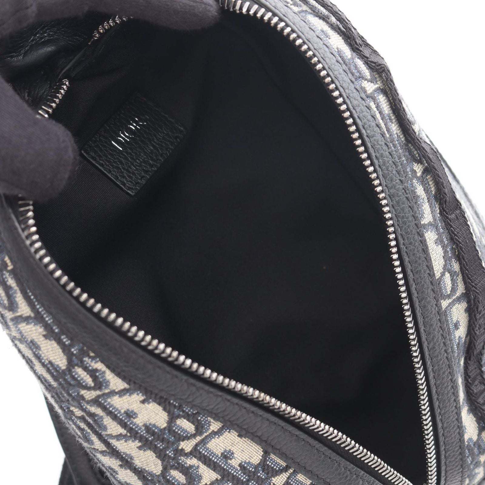 Dior Waist Bag Scarab Oblique Beige Navy Canvas Leather — view 3