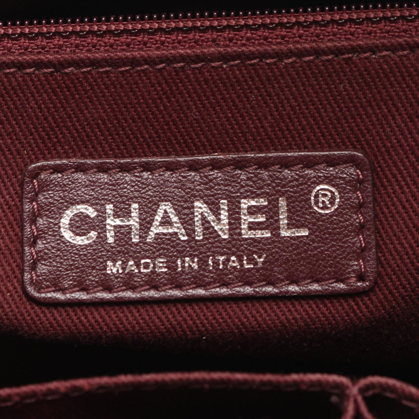 Chanel Shoulder Bag Quilted Embossed Antique Silver Brown Leather Chain — view 4