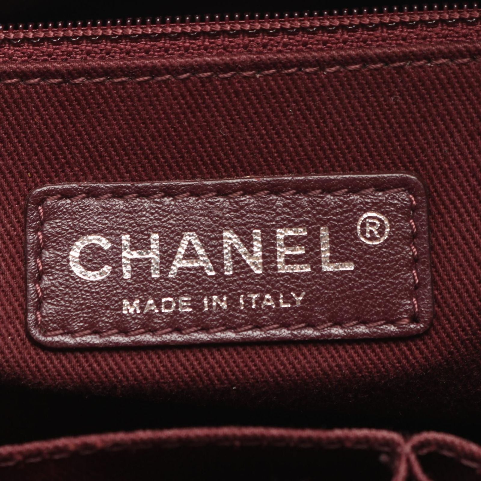 Chanel Shoulder Bag Quilted Embossed Antique Silver Brown Leather Chain — view 4