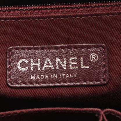 Chanel Shoulder Bag Quilted Embossed Antique Silver Brown Leather Chain — view 4