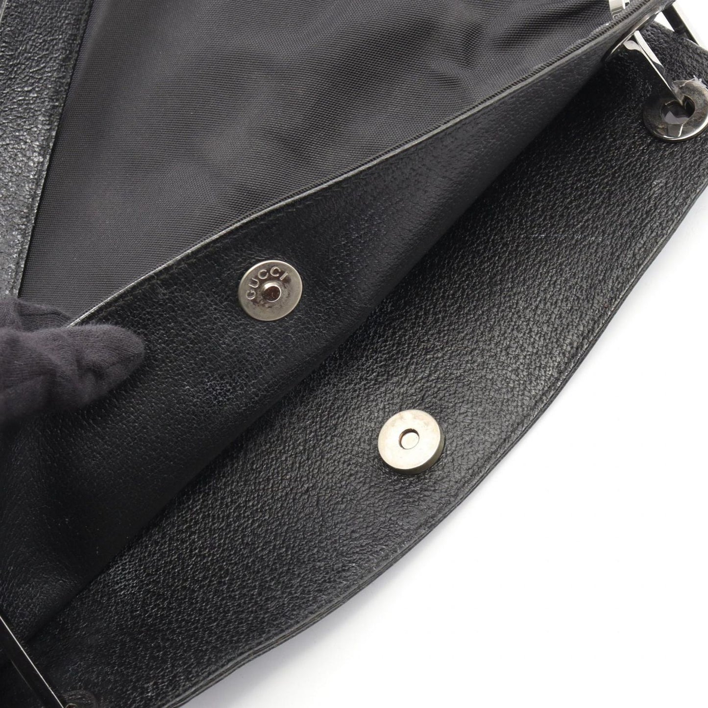 Gucci Shoulder Bag 001 Black Nylon Leather — view 5