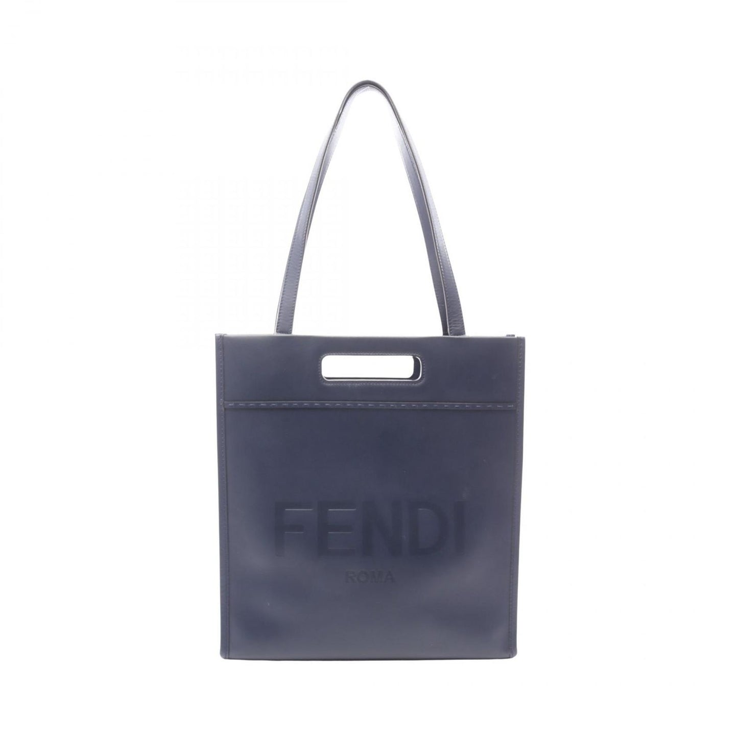 Fendi Tote Shopping Navy Leather 2-Way
