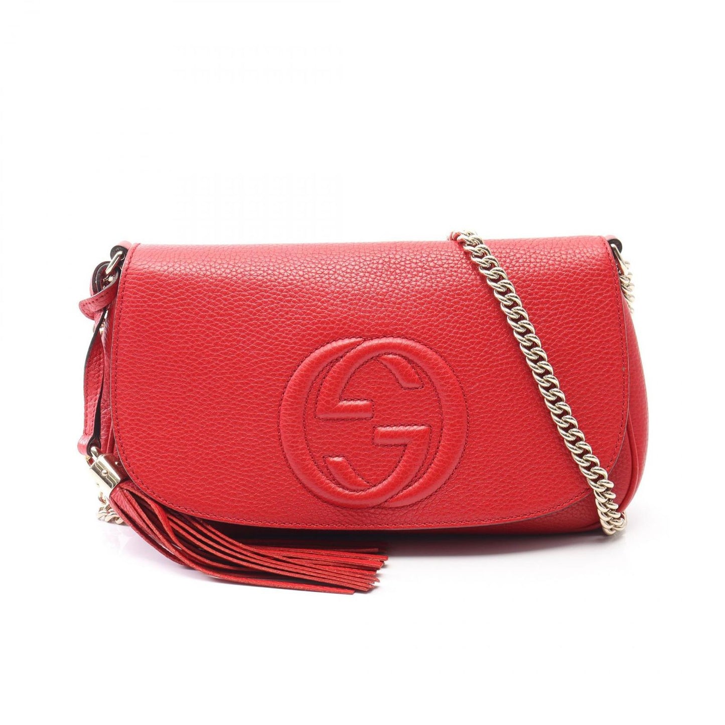 Gucci Shoulder Bag Soho Interlocking Red Leather Chain