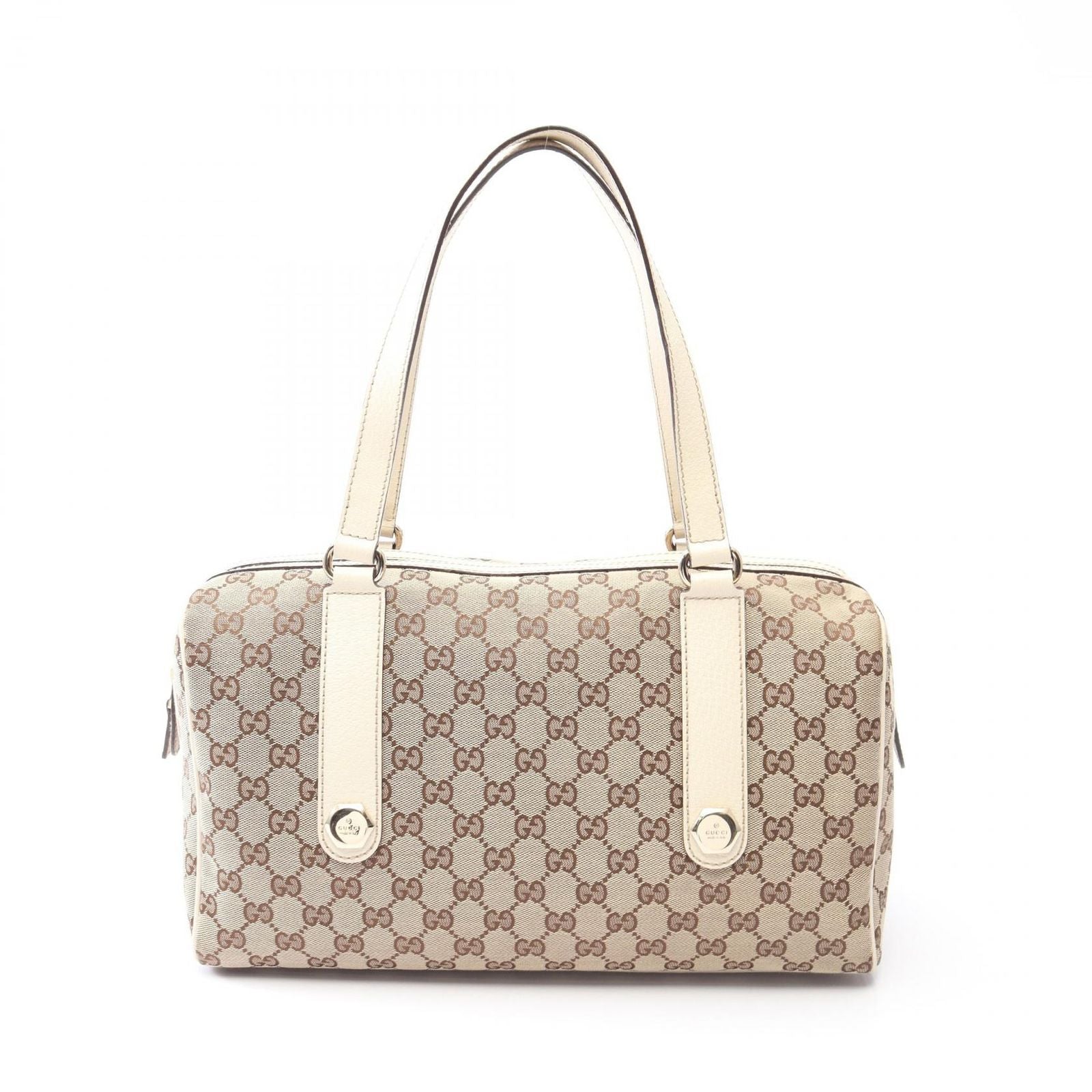 Gucci Shoulder Bag GG Canvas Beige Brown White