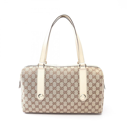 Gucci Shoulder Bag GG Canvas Beige Brown White