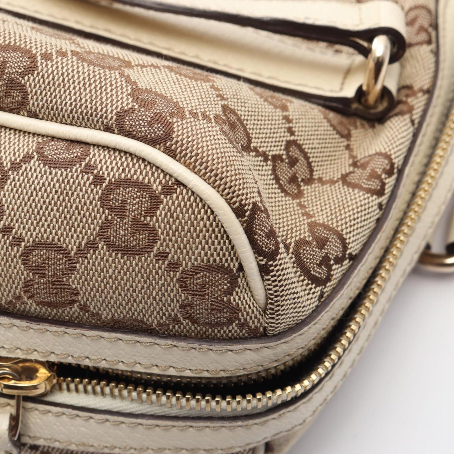 Gucci Shoulder Bag GG Canvas Beige Brown White — view 7