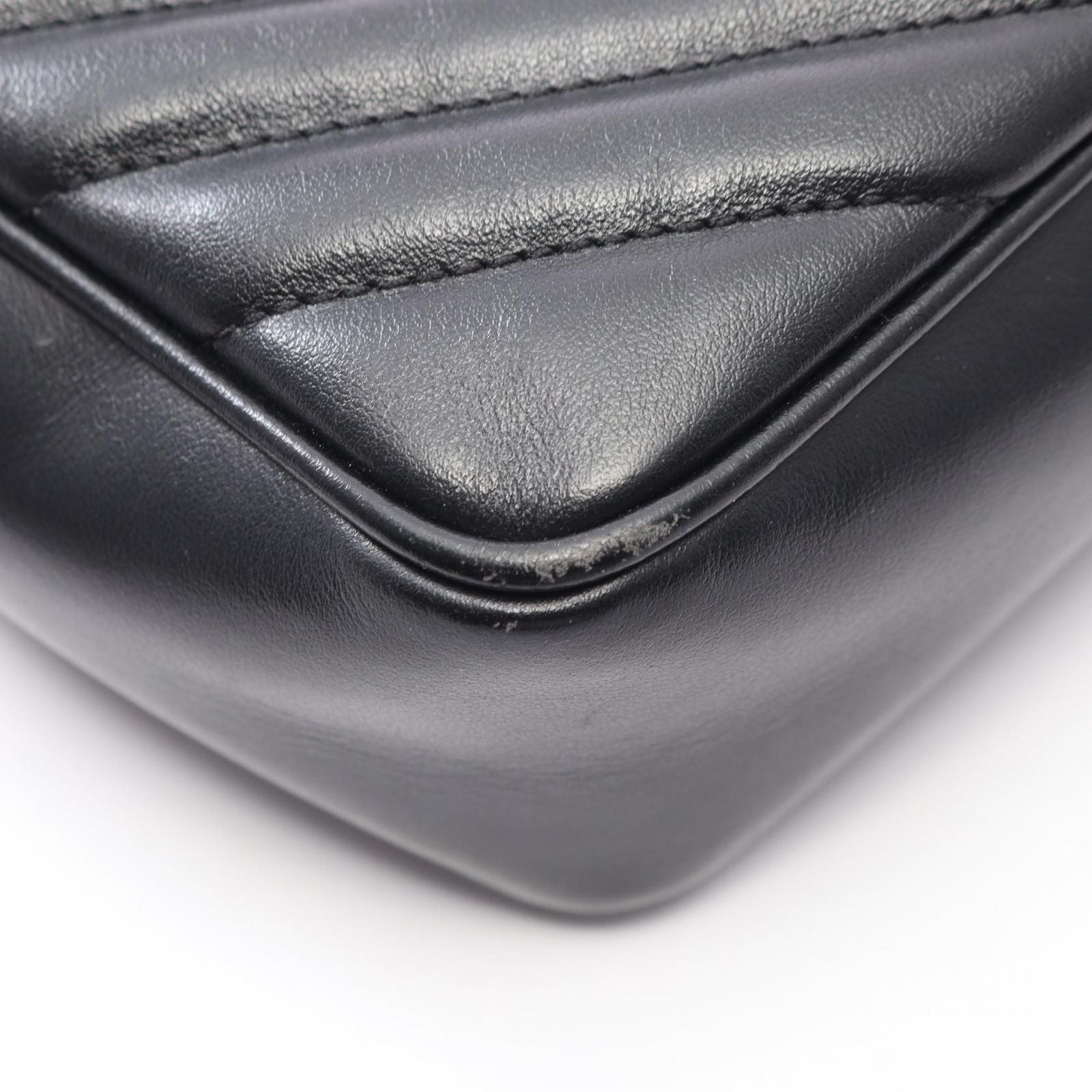 Saint Laurent Paris Shoulder Bag Lou Monogram Black Leather — view 7