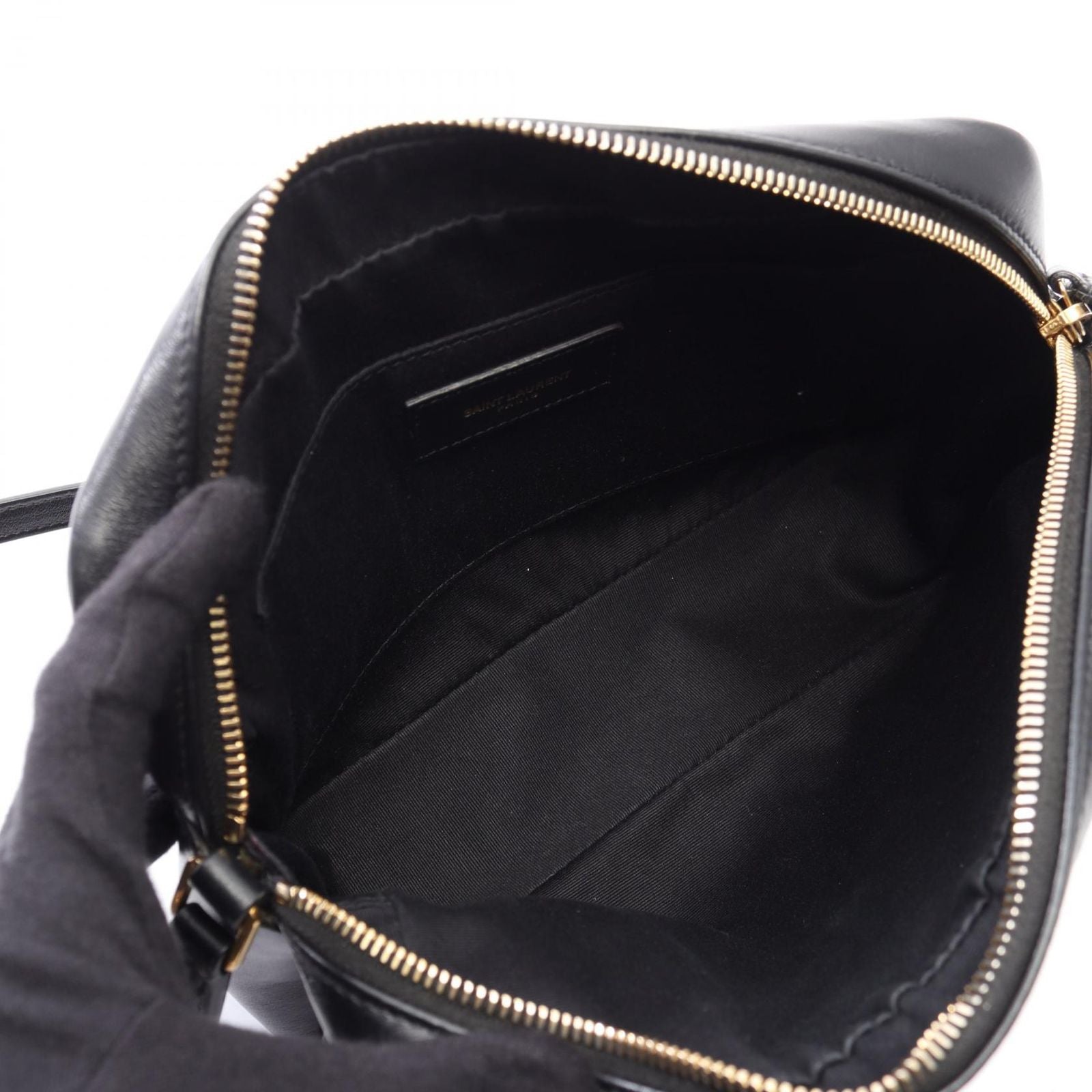 Saint Laurent Paris Shoulder Bag Lou Monogram Black Leather — view 3