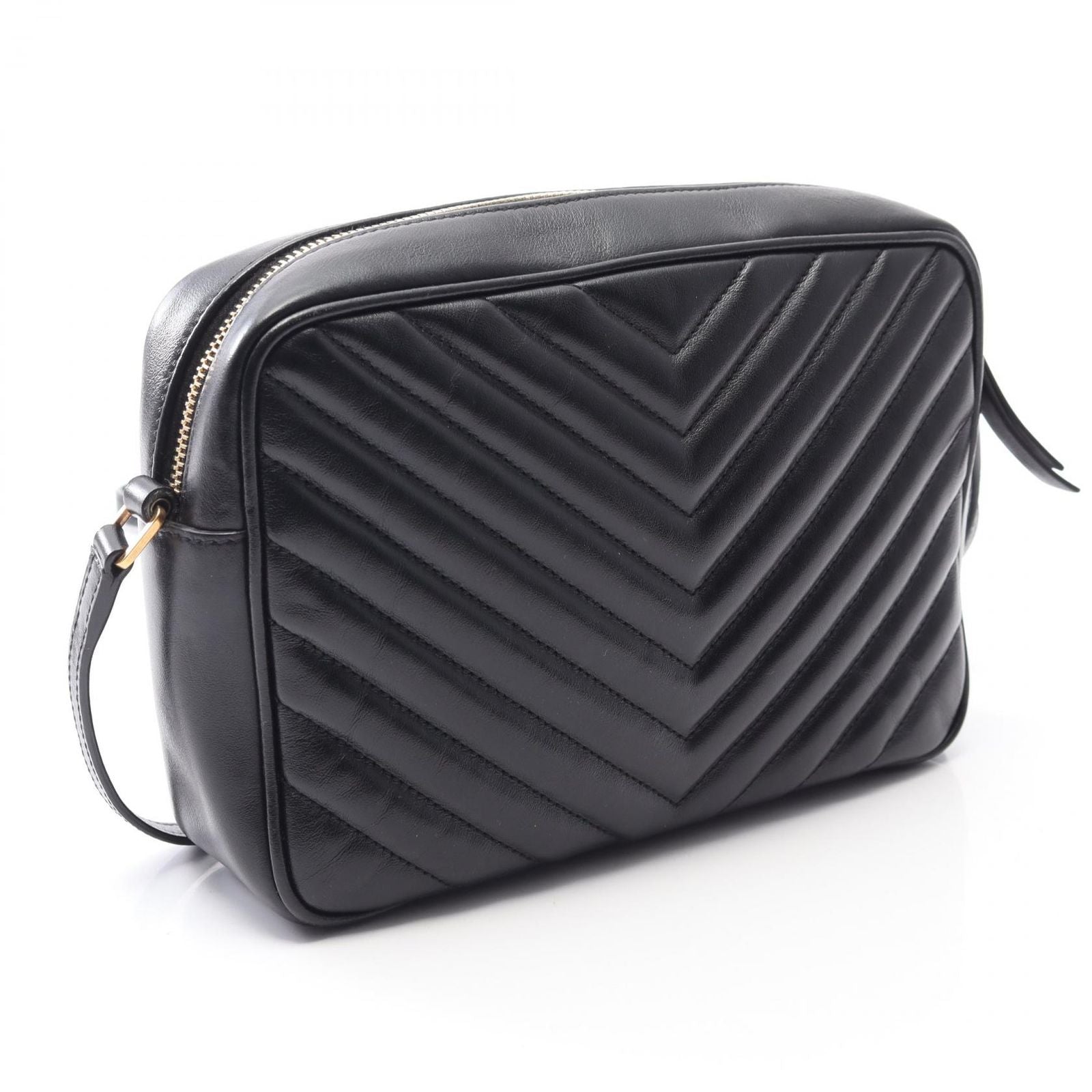 Saint Laurent Paris Shoulder Bag Lou Monogram Black Leather — view 2