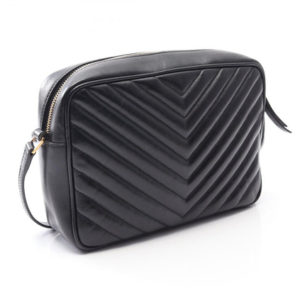 Saint Laurent Paris Shoulder Bag Lou Monogram Black Leather — view 2