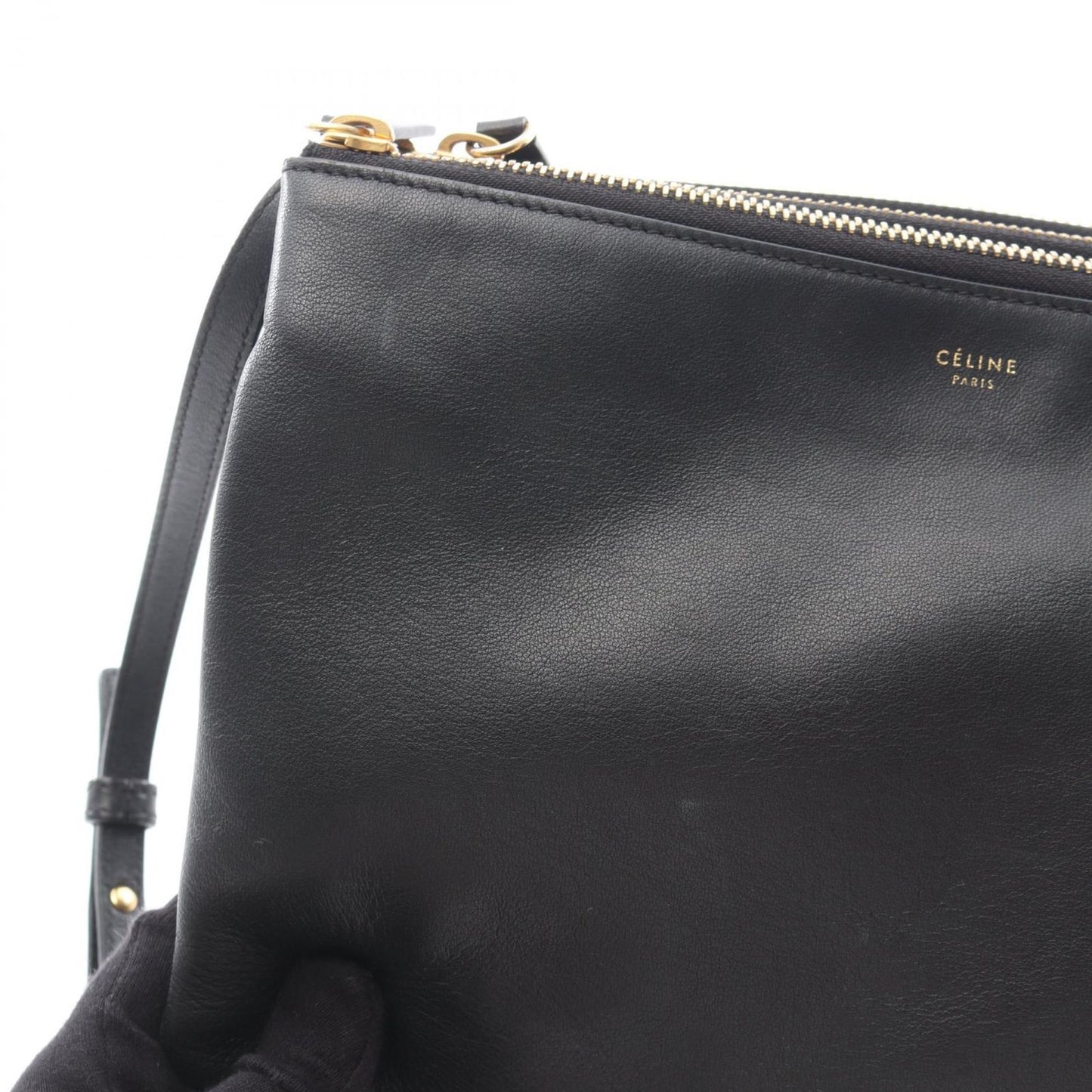 Celine Shoulder Bag Trio Large Black Leather — view 5