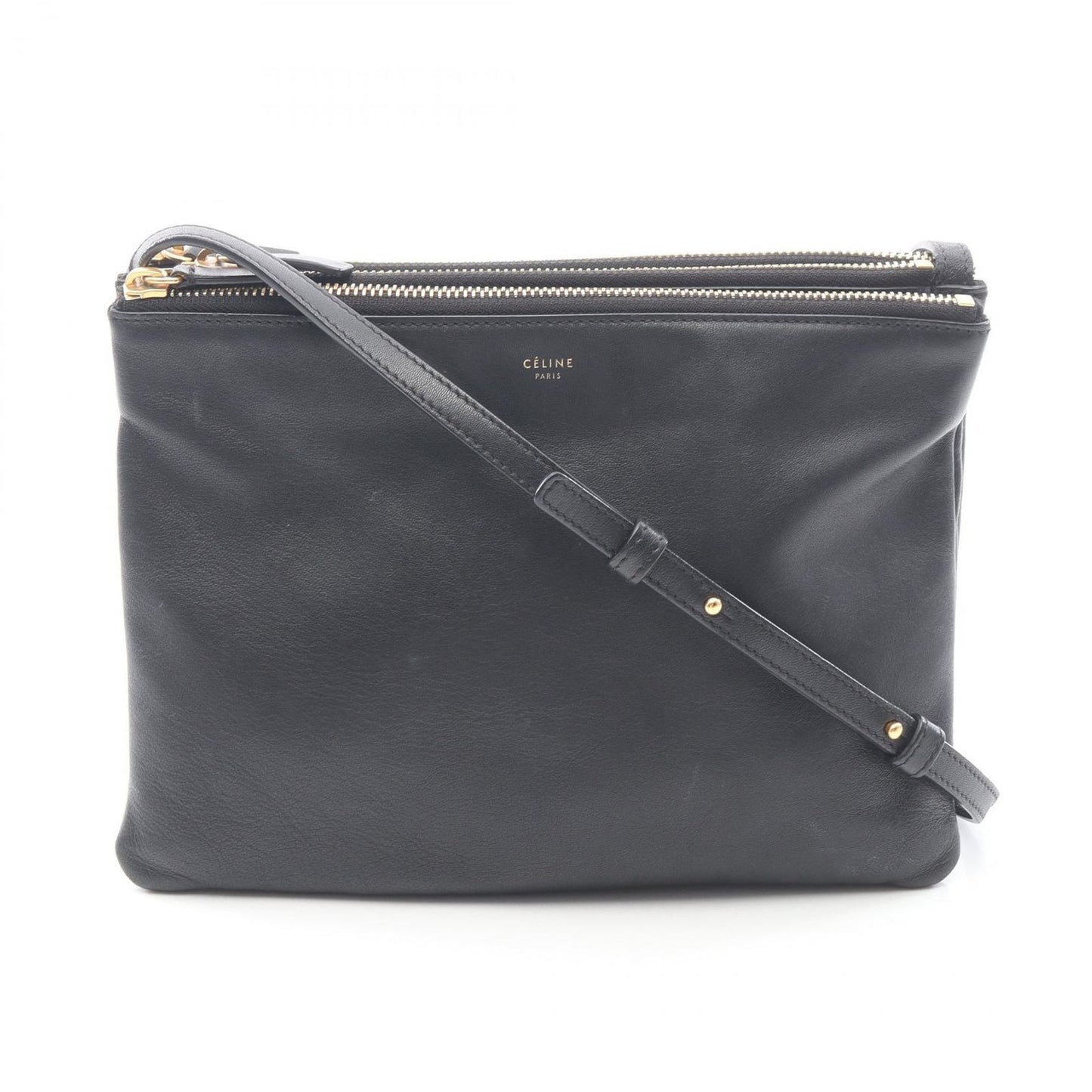 Celine Shoulder Bag Trio Large Black Leather