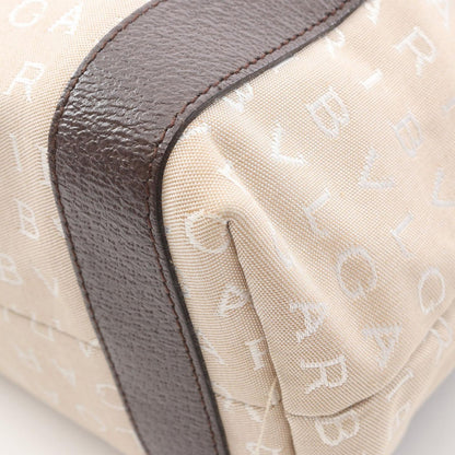 Bvlgari Tote Logo Mania Beige Brown Canvas Leather — view 7