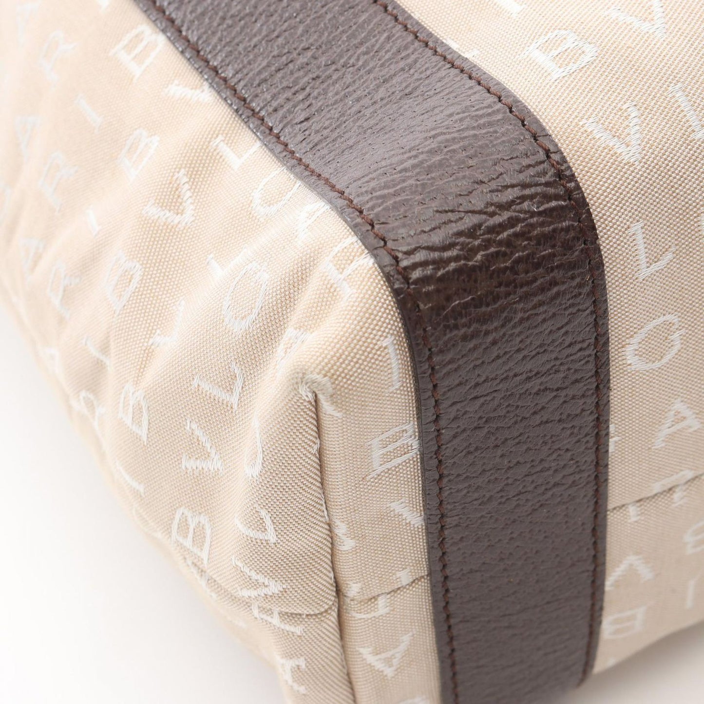 Bvlgari Tote Logo Mania Beige Brown Canvas Leather — view 6