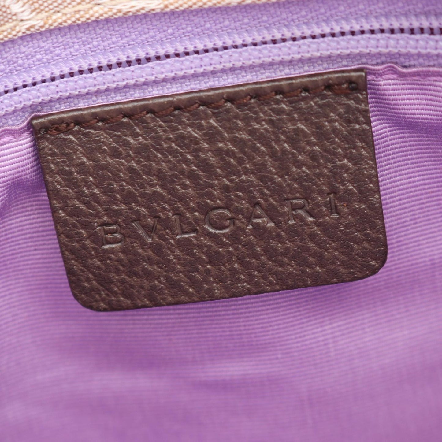 Bvlgari Tote Logo Mania Beige Brown Canvas Leather — view 4