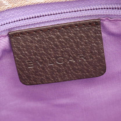 Bvlgari Tote Logo Mania Beige Brown Canvas Leather — view 4