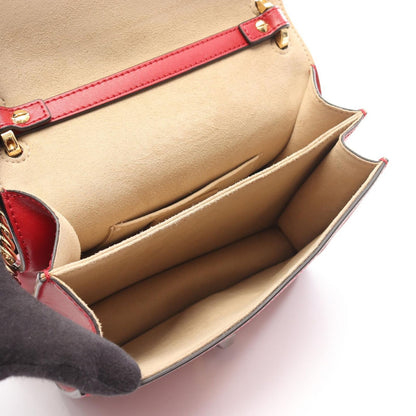 Fendi Shoulder Bag Canai Monster 2-Way Red Black Leather Montstar Chain — view 3