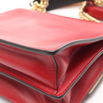 Fendi Shoulder Bag Canai Monster 2-Way Red Black Leather Montstar Chain — view 9