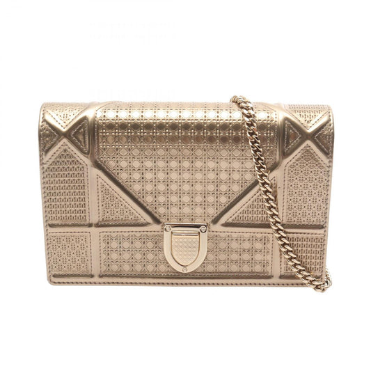 Dior Shoulder Bag Ama Metallic Gold Leather Diorama Chain