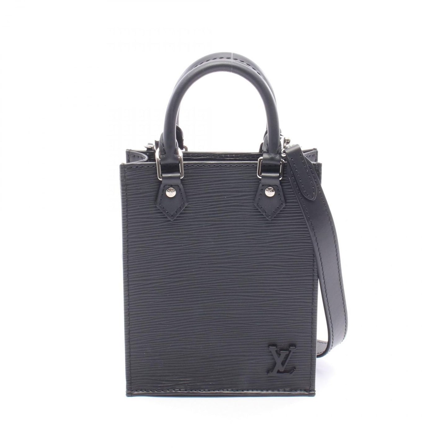 Louis Vuitton Handbag Sac Plat Epi Noir 2-Way Leather Petite