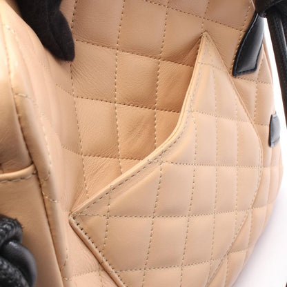 Chanel Shoulder Bag Cambon Line Beige Black Leather — view 6