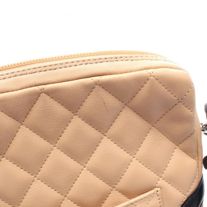 Chanel Shoulder Bag Cambon Line Beige Black Leather — view 8