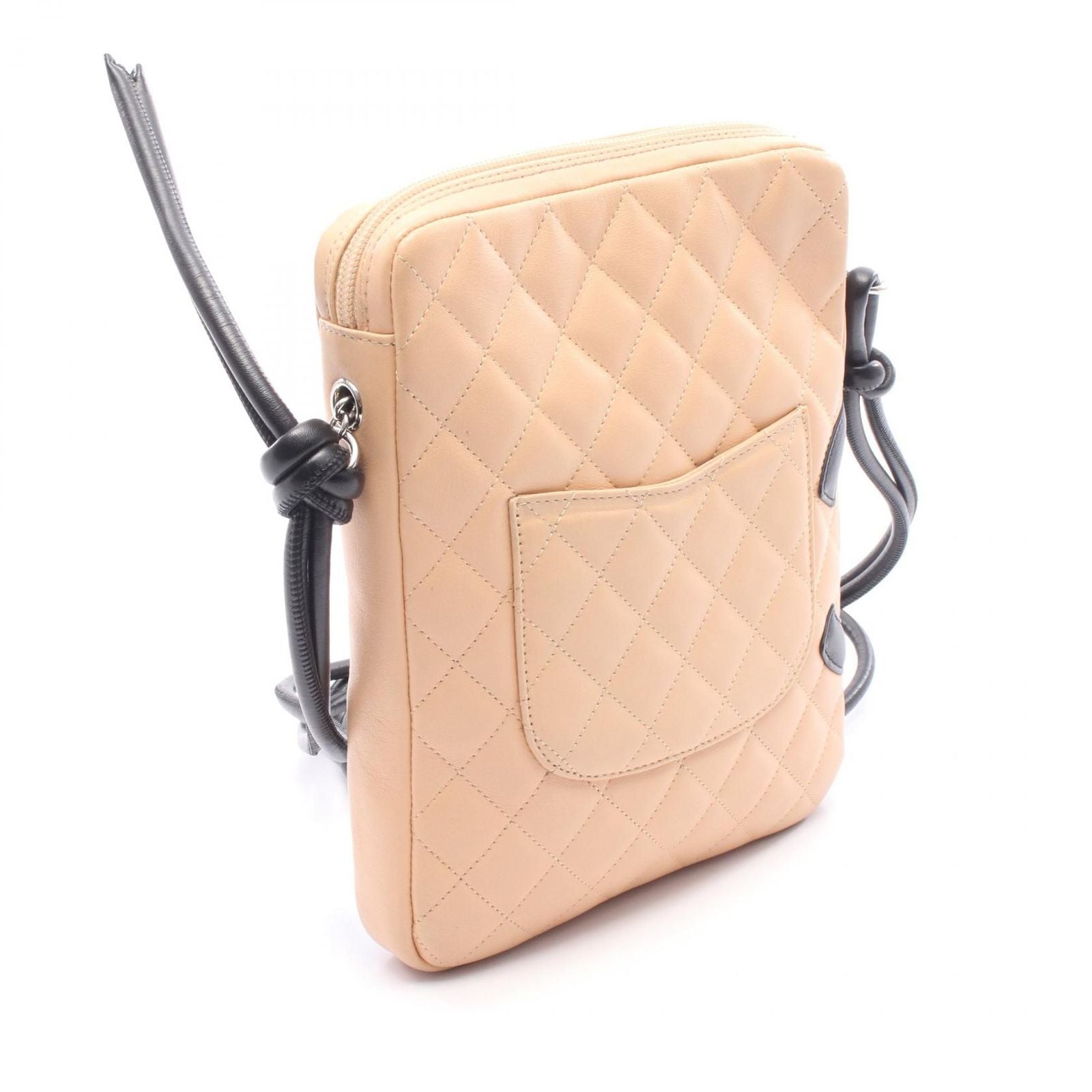 Chanel Shoulder Bag Cambon Line Beige Black Leather — view 2