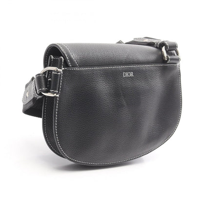 Dior Shoulder Bag Saddle Pouch Black Leather — view 2