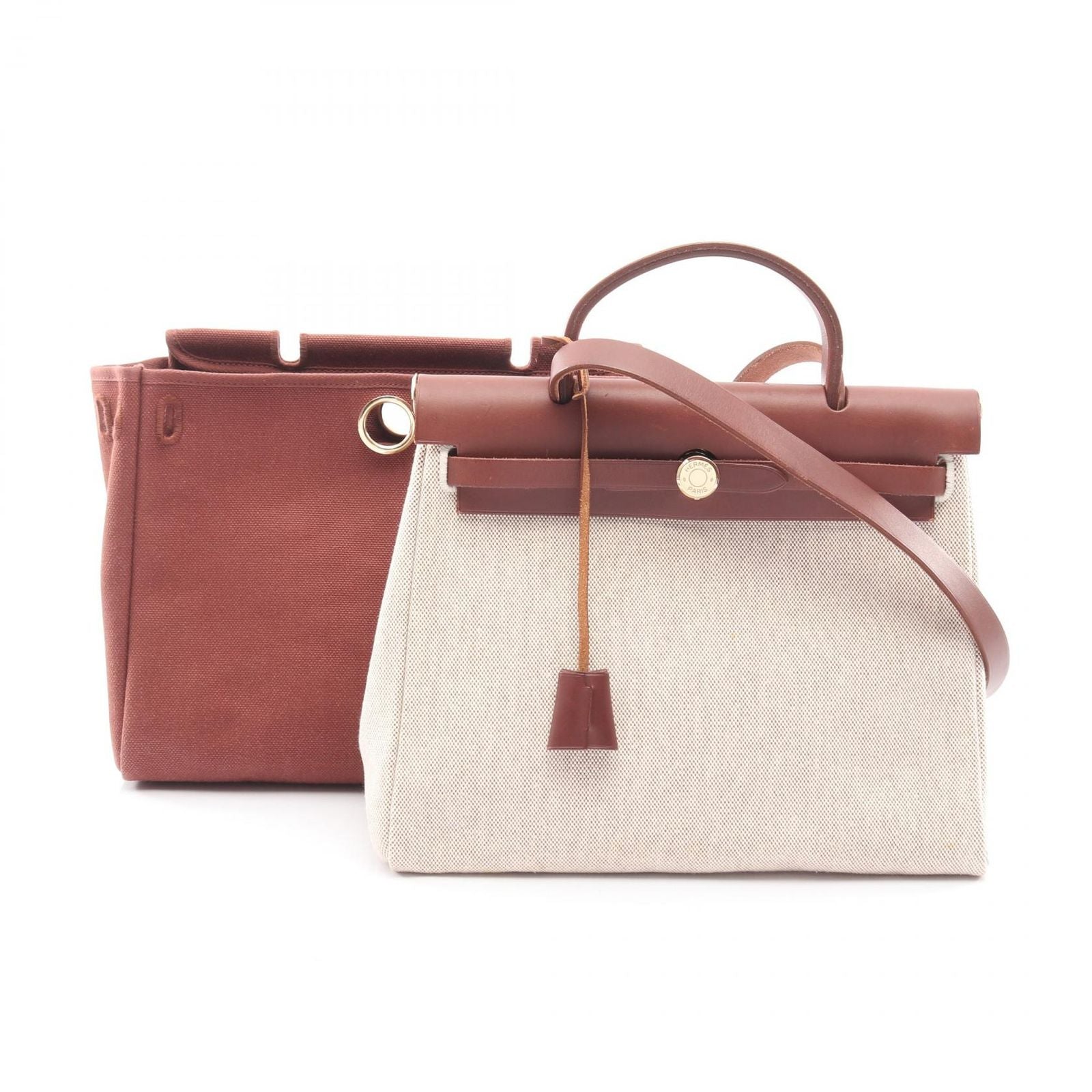 Hermes Handbag Herbag PM Natural 2-Way Brown