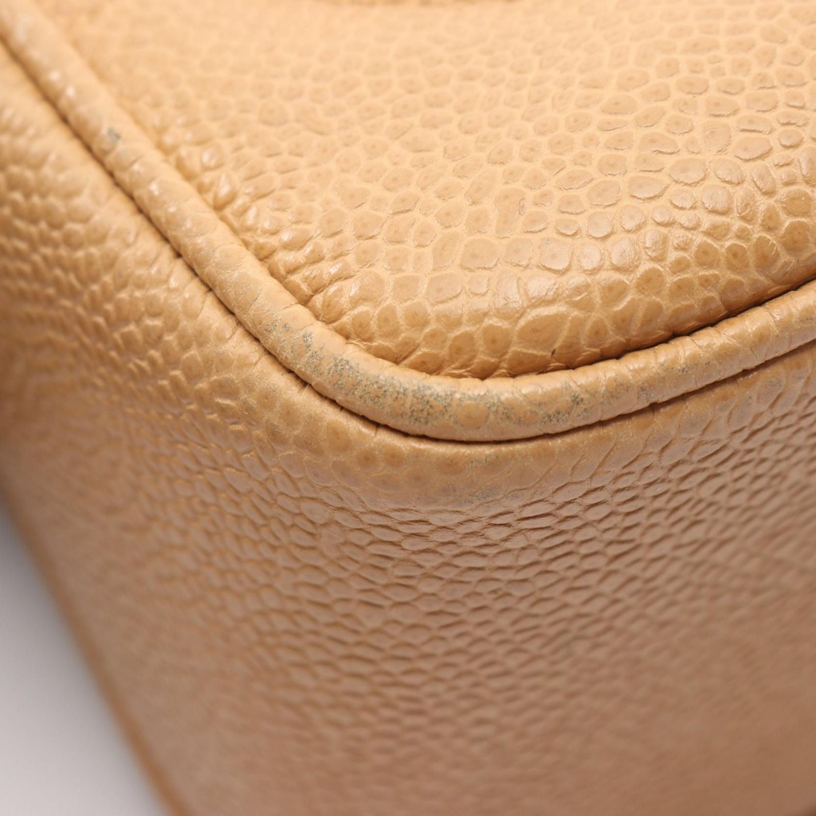 Chanel Shoulder Bag Triple CC Logo Beige Caviar Leather Coco — view 6