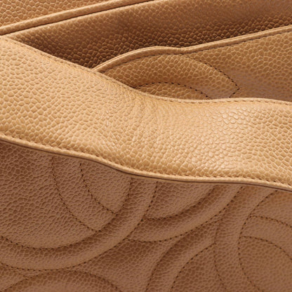 Chanel Shoulder Bag Triple CC Logo Beige Caviar Leather Coco — view 9