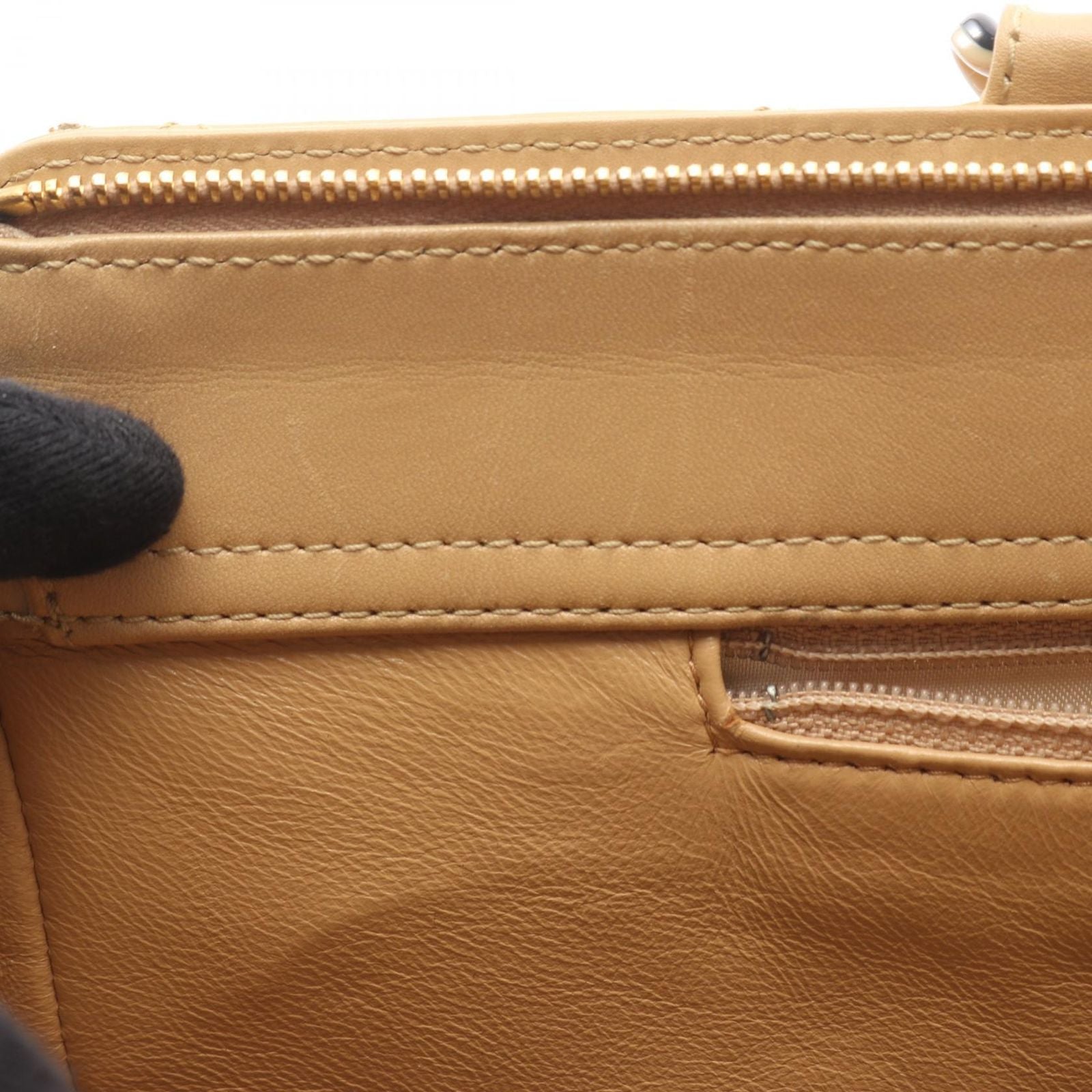 Chanel Tote Quilted Platinum Beige Lambskin Shoulder — view 7