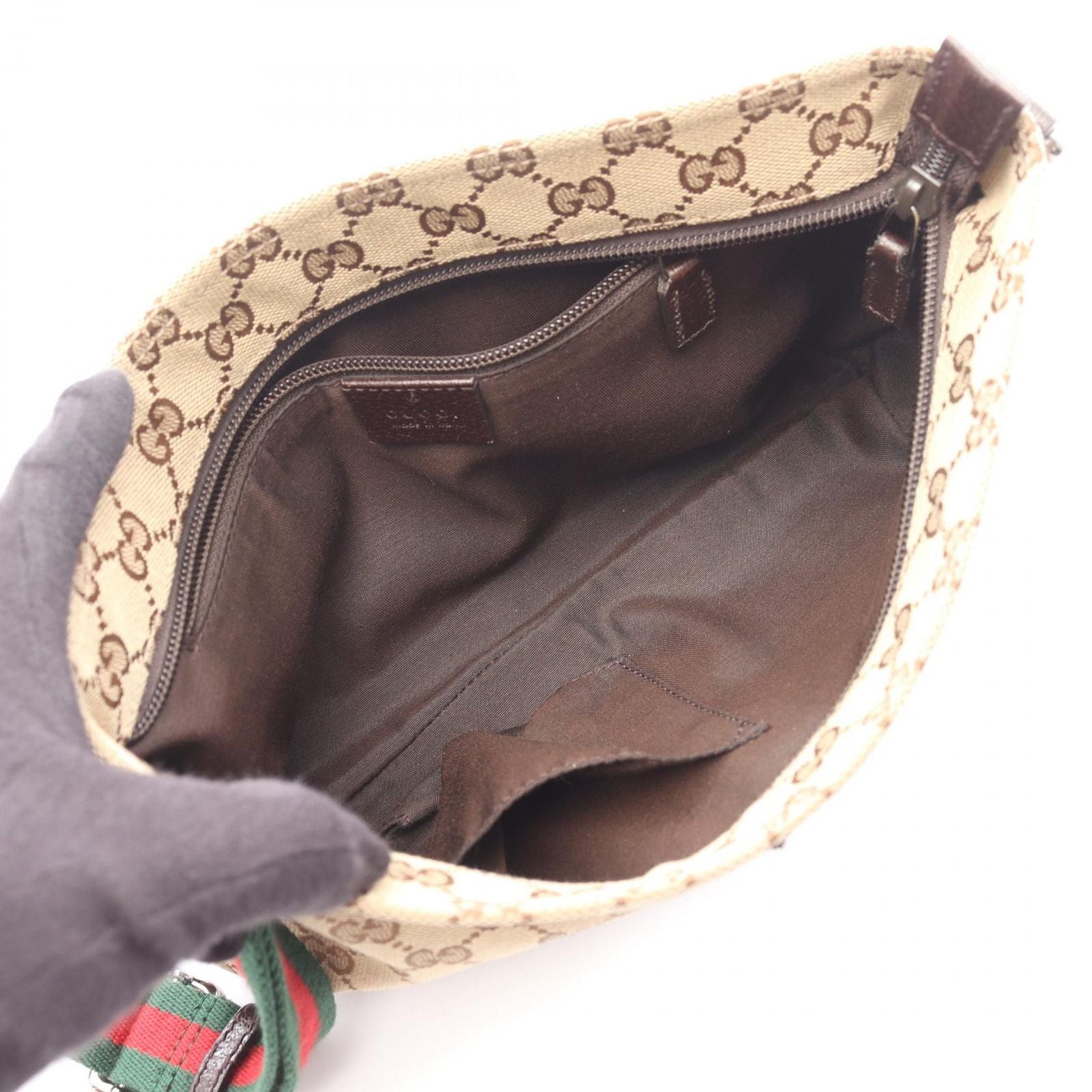 Gucci Shoulder Bag Sherry Line GG Canvas Beige Brown — view 3