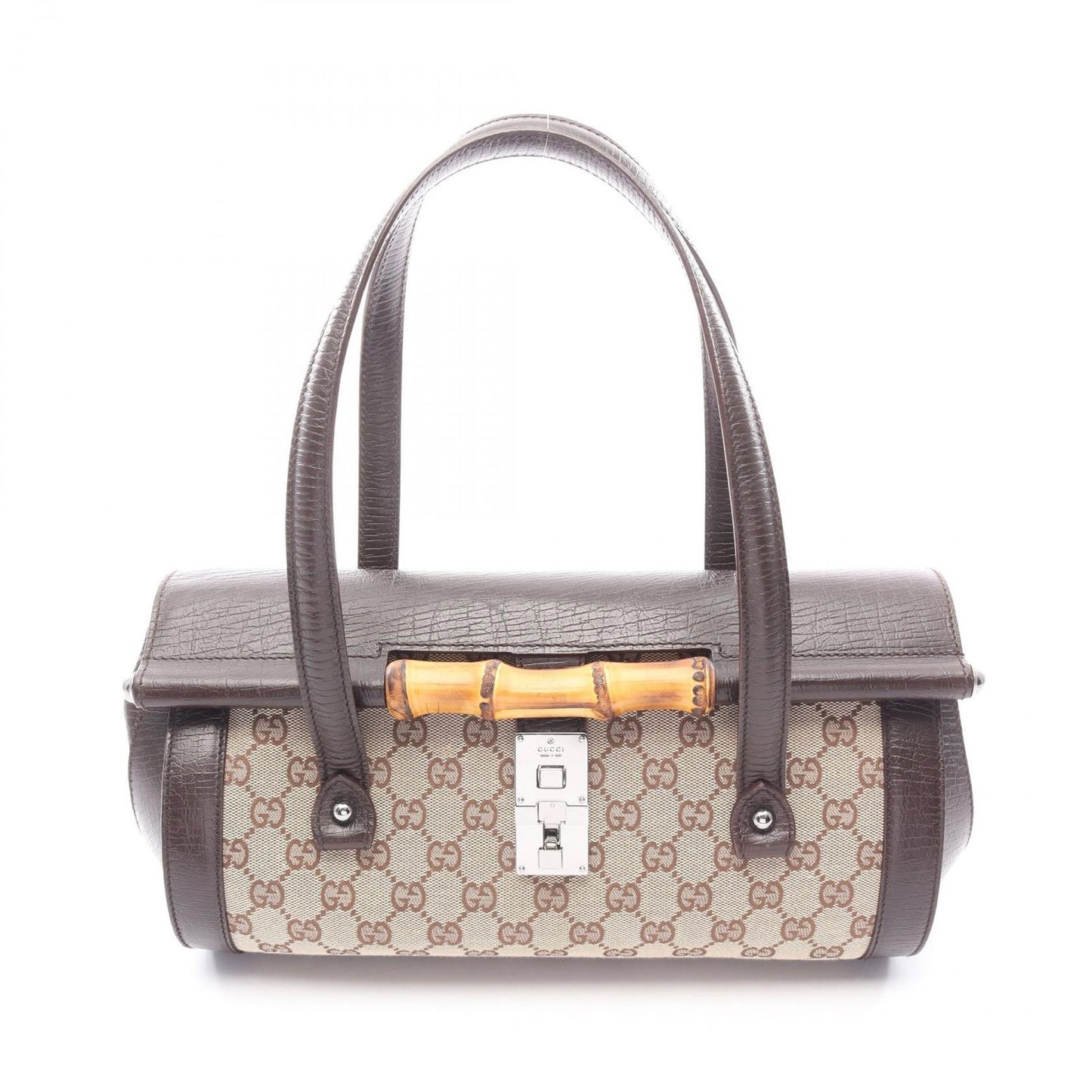 Gucci Handbag Bamboo GG Canvas Beige Brown